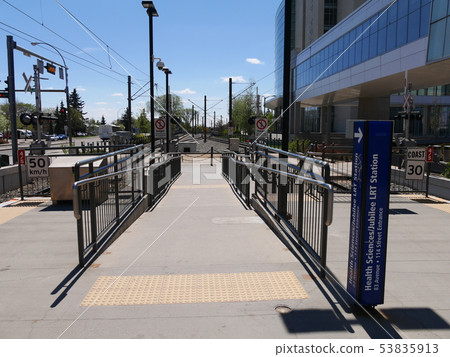 Health Sciences / Jubilee LRT Station and station exit, Edmonton 53835913