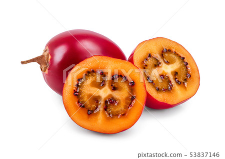 Fresh tamarillo fruit isolated on white background Fresh tamarillo fruit isolated on white background 53837146