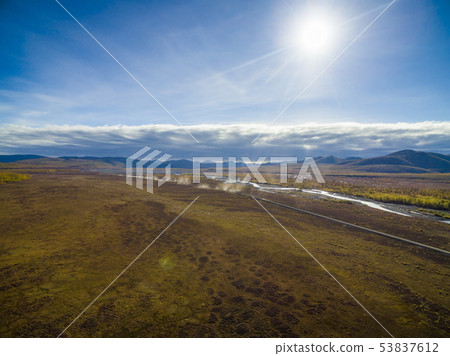 Aerial view of forest in the far East, Russia 53837612