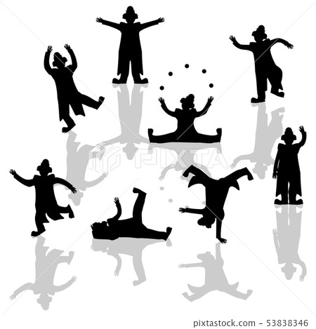 Clown vector silhouettes Clown vector silhouettes 53838346