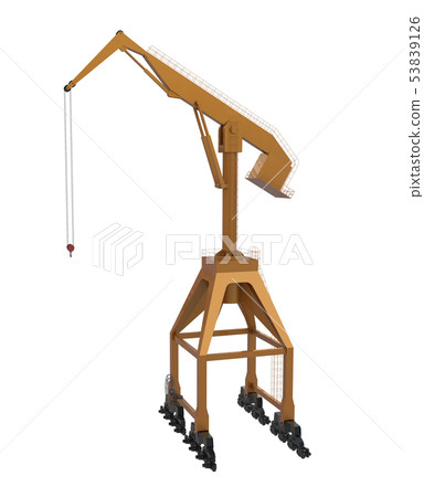 Crane port. 3d illustration. Isolated on the white background Crane port. 3d illustration. Isolated on the white background 53839126