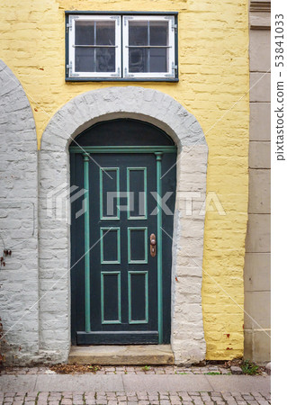 Old wooden front door in house. Luneburg. Germany 53841033