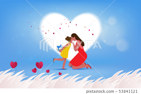 Happy family, Happy mother's day. Mom and her 53841121