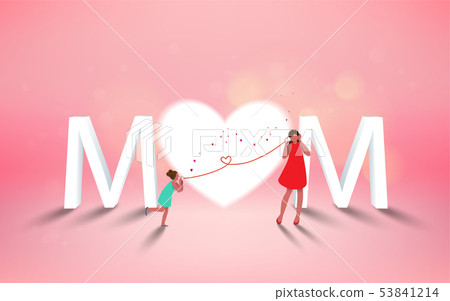Happy mother's day. Mom and her daughter child are 53841214