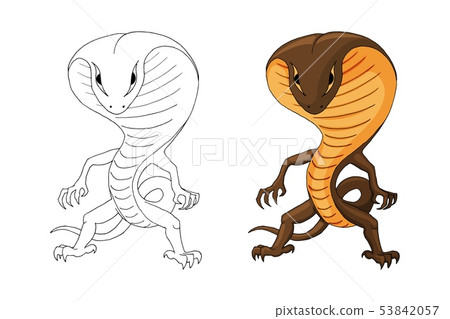 Vector illustration with a Cobra Humanoid creature isolated on white 53842057