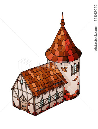 Vector isometric house. Old European house.... - Stock Illustration ...