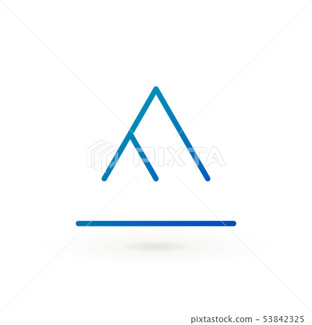Triangle logo isolated on white background. - Stock Illustration ...
