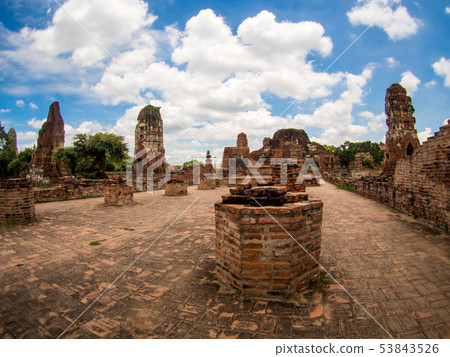 Wat Mahathat, the old temple in Ayutthaya 53843526