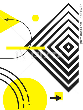 Poster with bright bold geometric elements Poster with bright bold geometric elements 53843713