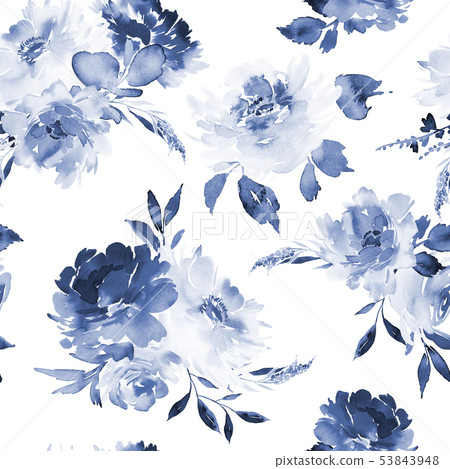 Seamless summer pattern with watercolor flowers Seamless summer pattern with watercolor flowers 53843948