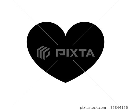 Love heart vector icon black silhouette isolated Love heart vector icon black silhouette isolated 53844156