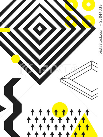 Poster with bright bold geometric elements Poster with bright bold geometric elements 53844339