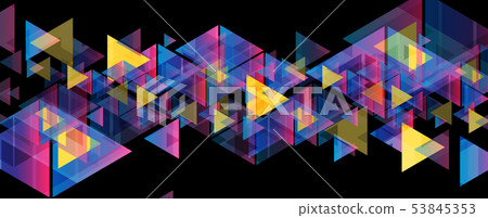 Colorful neon retro triangles tech abstract 53845353