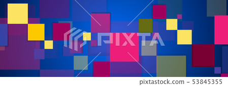 Retro blue purple geometric squares abstract 53845355