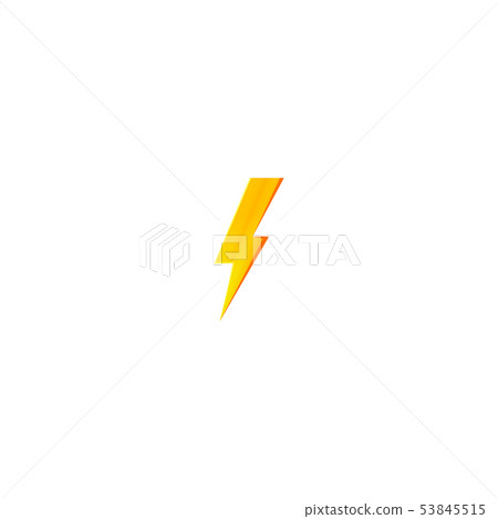 Flash and thunder bolt icon. High voltage and 53845515