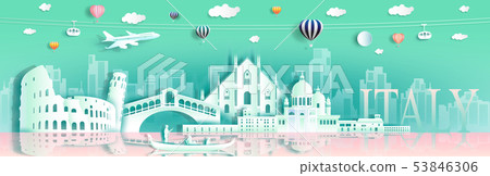 Tour italy famous landmarks Europe downtown by 53846306