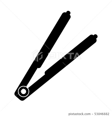 Black and white hair straightener silhouette Black and white hair straightener silhouette 53846882