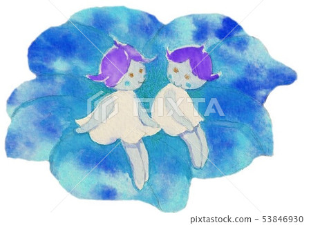 Watercolor flower and fairy 53846930