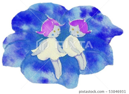 Watercolor flower and fairy 53846931