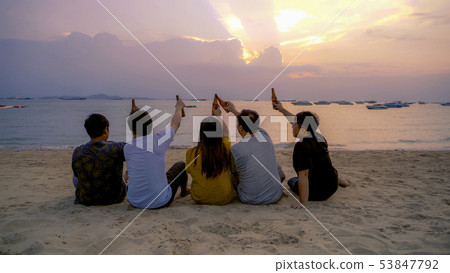Group of Thai people, Asian friends, clanging Group of Thai people, Asian friends, clanging 53847792