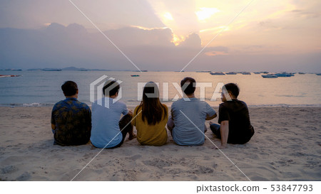 Group of Thai people, Asian friends, clanging Group of Thai people, Asian friends, clanging 53847793