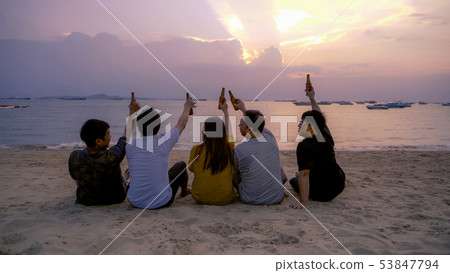 Group of Thai people, Asian friends, clanging Group of Thai people, Asian friends, clanging 53847794