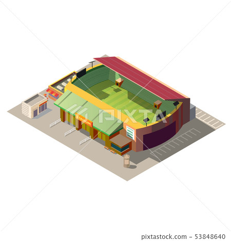 Soccer stadium building low poly isometric vector Soccer stadium building low poly isometric vector 53848640