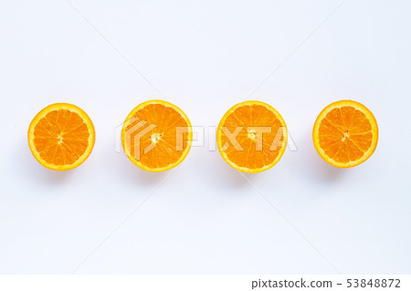 Fresh orange citrus fruit isolated on white 53848872