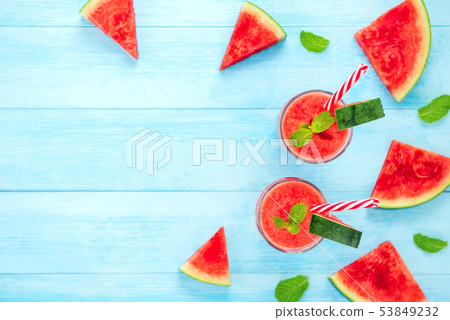 Watermelon juice smoothies in the glasses Watermelon juice smoothies in the glasses 53849232