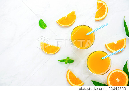 Refreshing orange drinks for summer 53849233