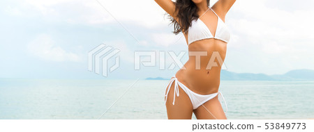 Beautiful shape woman in white bikini Beautiful shape woman in white bikini 53849773