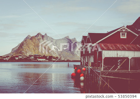 Reine fishing village on Lofoten islands, 53850394