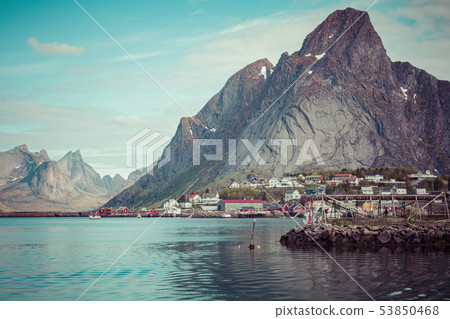 Reine fishing village on Lofoten islands, 53850468