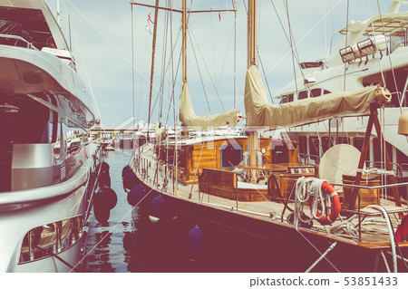 La Condamine harbour. Cityscape and harbor 53851433