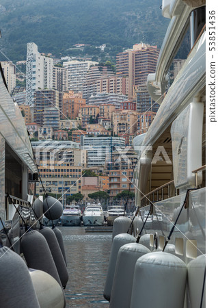 La Condamine harbour. Cityscape and harbor 53851436