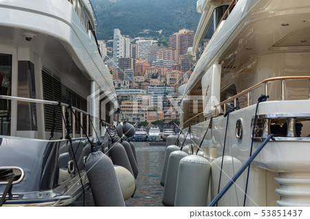 La Condamine harbour. Cityscape and harbor 53851437