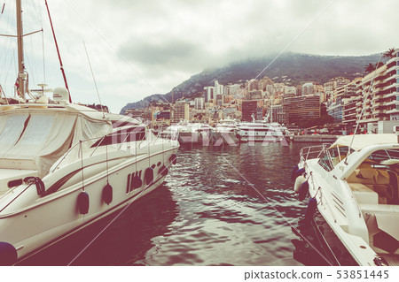 La Condamine harbour. Cityscape and harbor 53851445