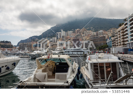 La Condamine harbour. Cityscape and harbor 53851446