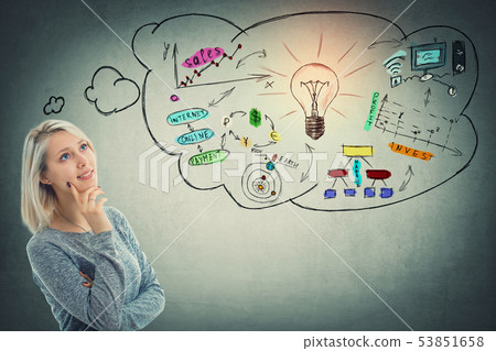 thoughtful businesswoman 53851658