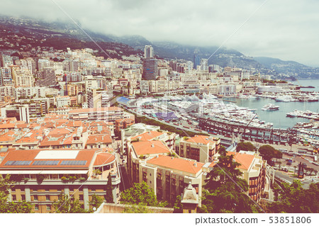 La Condamine harbour. Cityscape and harbor 53851806