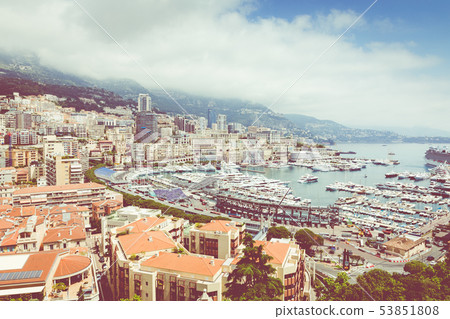 La Condamine harbour. Cityscape and harbor 53851808