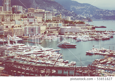 La Condamine harbour. Cityscape and harbor 53851827