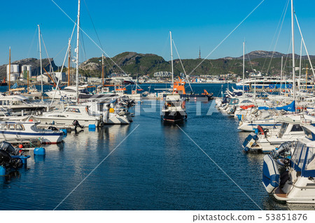 View of the marina and sailing boats. Yacht port. 53851876