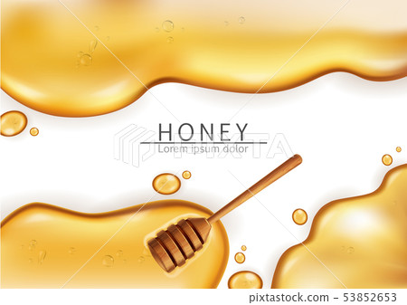 Honey dip background Vector realistic. Pouring Honey dip background Vector realistic. Pouring 53852653