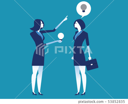 Leader give new idea. Concept business creativtity Leader give new idea. Concept business creativtity 53852835