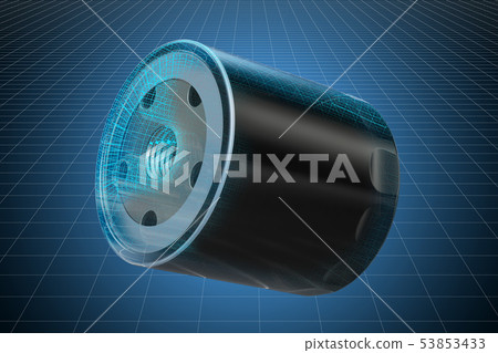 Visualization 3d cad model of oil filter Visualization 3d cad model of oil filter 53853433