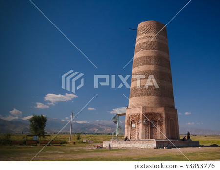 Exterior view to Burana Tower, Tokmok, Kyrgyzstan Exterior view to Burana Tower, Tokmok, Kyrgyzstan 53853776