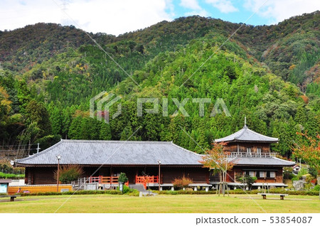 Wakasa Road Cover Town Calendar Hall and Mountain Range 53854087