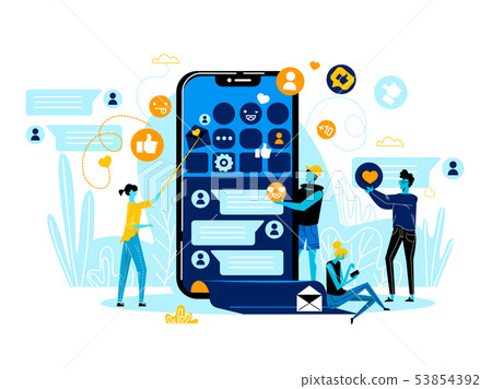 Business People Team Work at Smartphone with App Business People Team Work at Smartphone with App 53854392