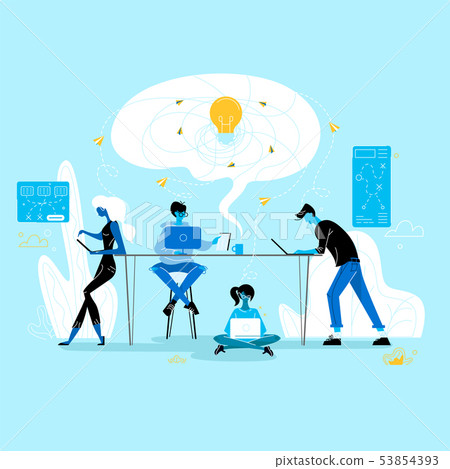 Creative Crisis. Business People Group in Office Creative Crisis. Business People Group in Office 53854393